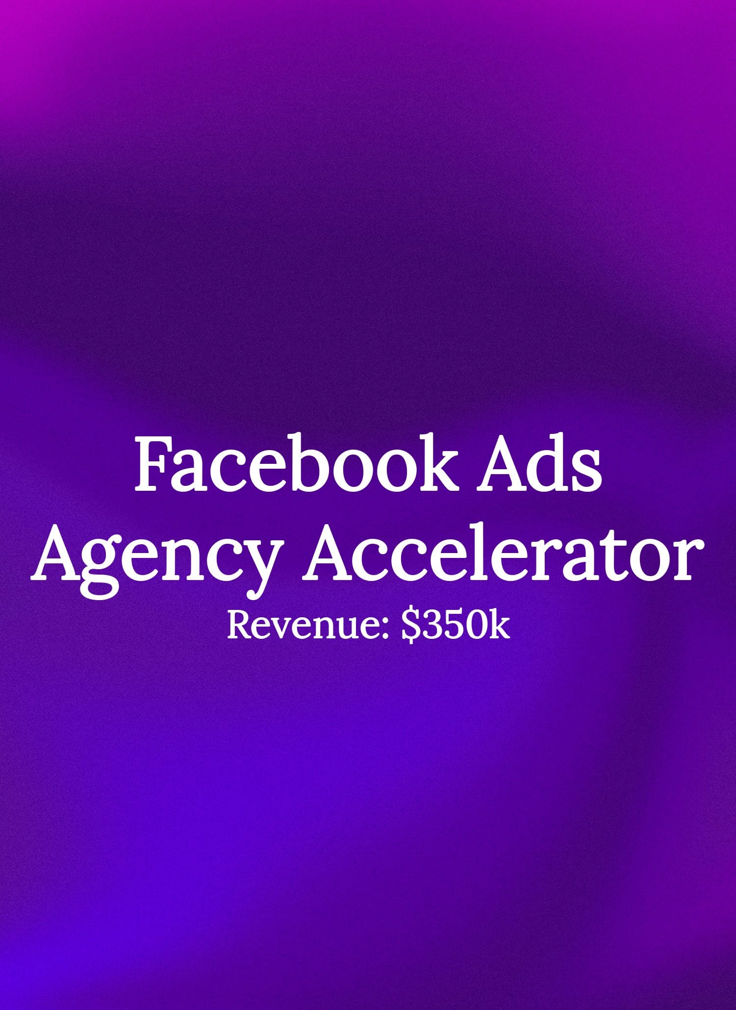 Facebook Agency Accelerator funnel