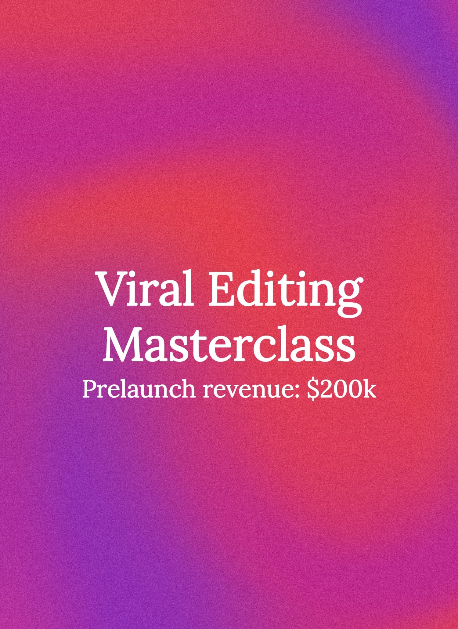 Viral Editing Masterclass funnel